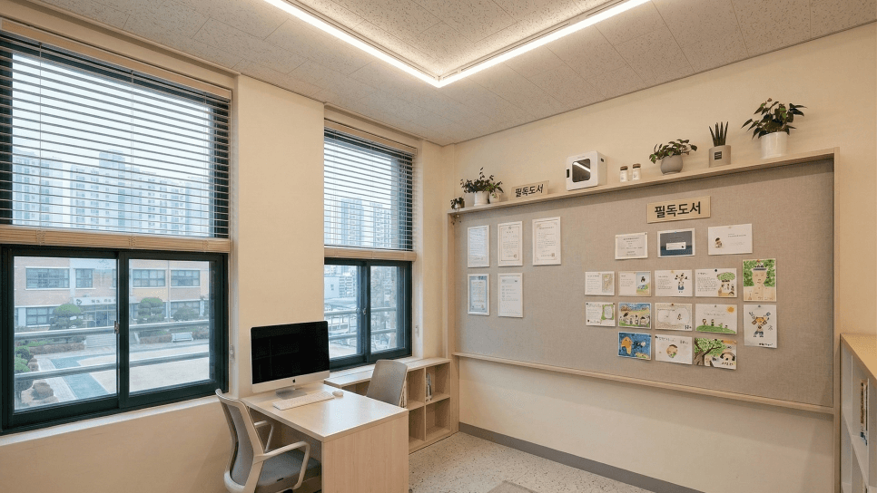 중학교 도서관 리모델링공사 3